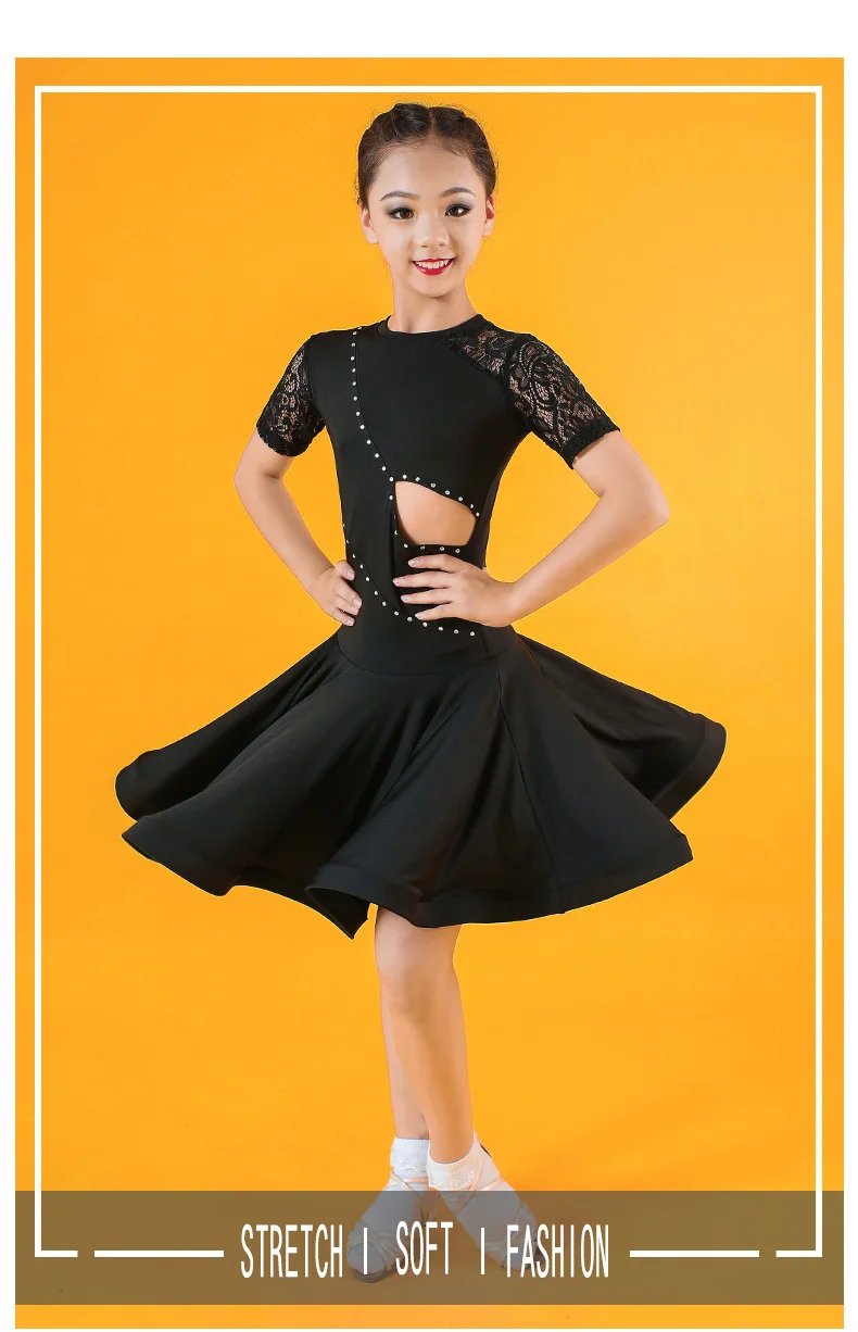 Children Professional Latin Dance Dress for Girls Ballroom Dance Competition Dresses kids Modern Waltztango  Cha Cha Costumes (4)