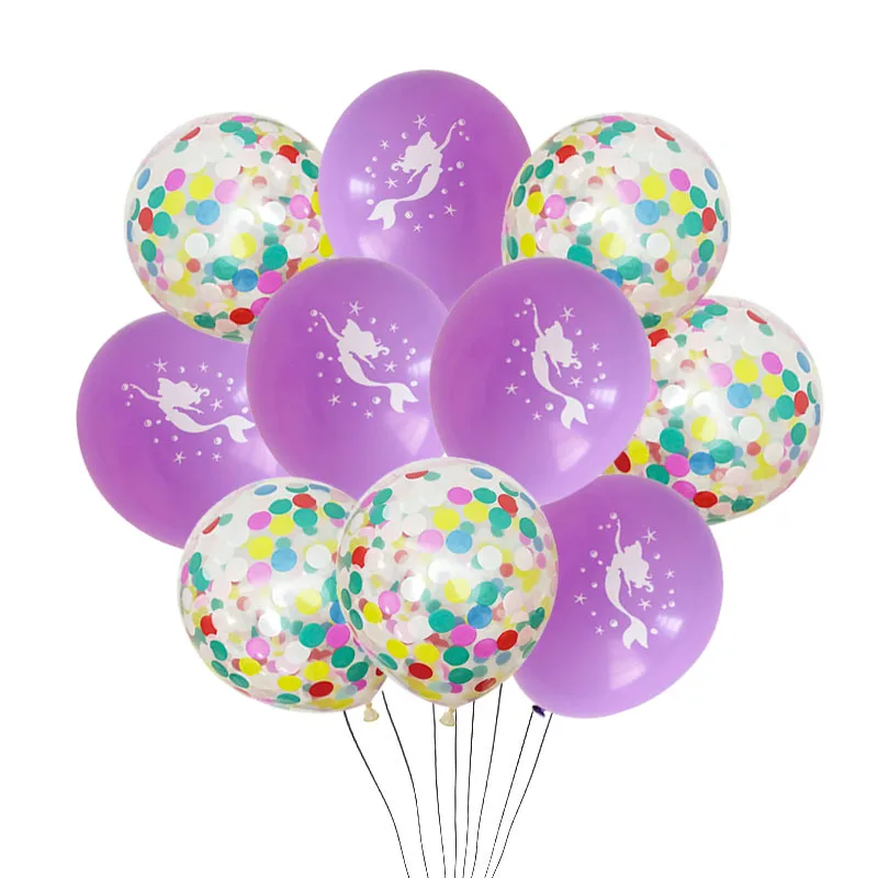 10 шт. воздушные шары русалки океана многоцветный воздушный шар "Конфетти" украшения для волос вечерние для украшения детского душа - Цвет: 10pcs