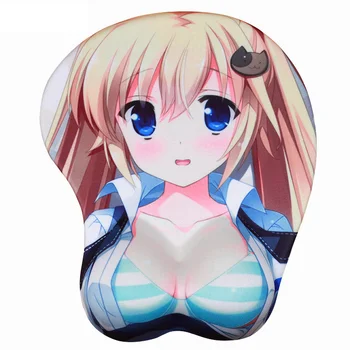 

FFFAS 3D Breast Sexy Mouse Pad Silicone Wrist Rest Cat Face Clip Girl Comfortable Mousepad Mouse Hand muismat tapis de souris