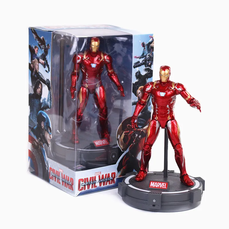 Disney Marvel 17 см Мстители Фигурка Игрушка Железный человек паук Капитан Америка Тор военная машина сокол модель заряженные игрушки