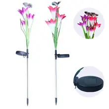 Солнечные светильники для Солнечная Светодиодная лампа для сада лампа красочная 3 шт. цветок лилии 1 шт. бабочка уличное рождественское освещение водонепроницаемая лампа на солнечной энергии