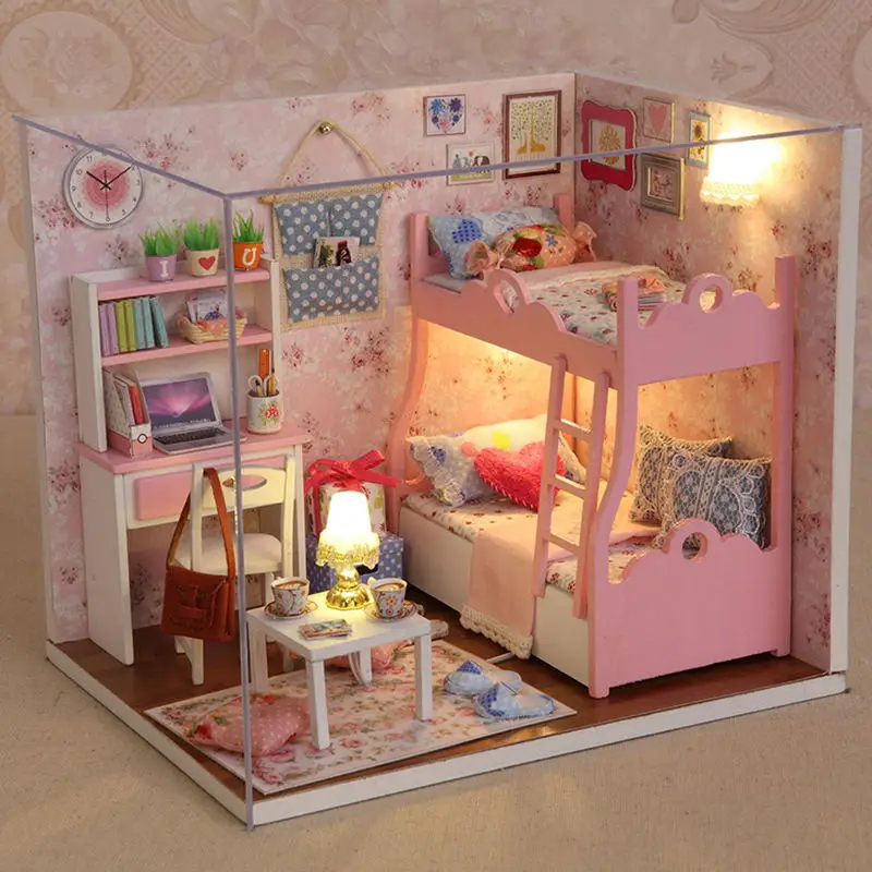DIY Кукольный дом Миниатюрный Кукольный домик с деревянная мебель для дома миниатюрные игрушки для детей Новогодний Рождественский подарок C& M