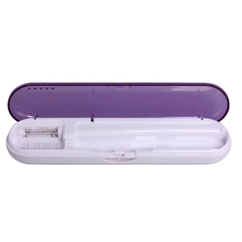 

Portable UV Toothbrush Disinfection Box, Travel UV Toothbrush Disinfection Box Timer Storage Rack (Purple)