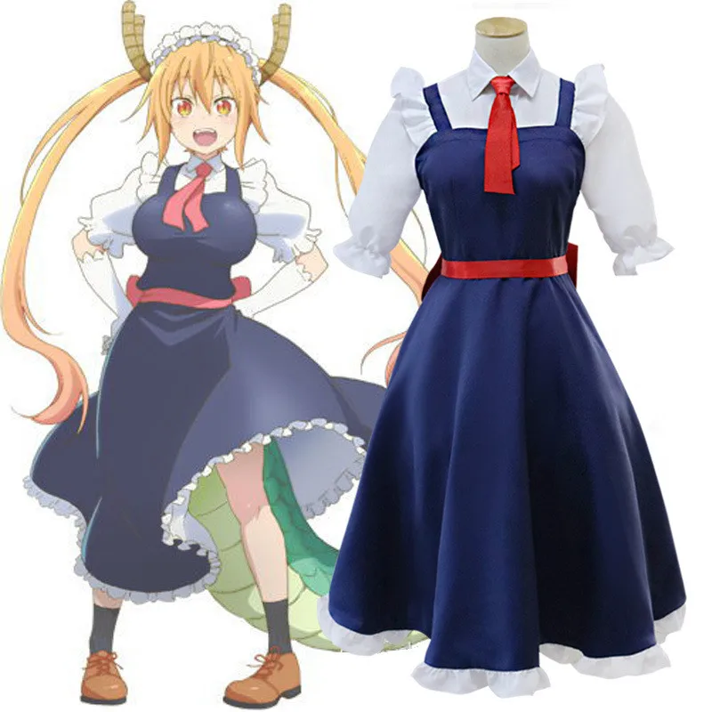 Аниме Xiaolin Jia Miss Saint Dragon Maid Toru Tohru униформа для горничной костюм косплея| |