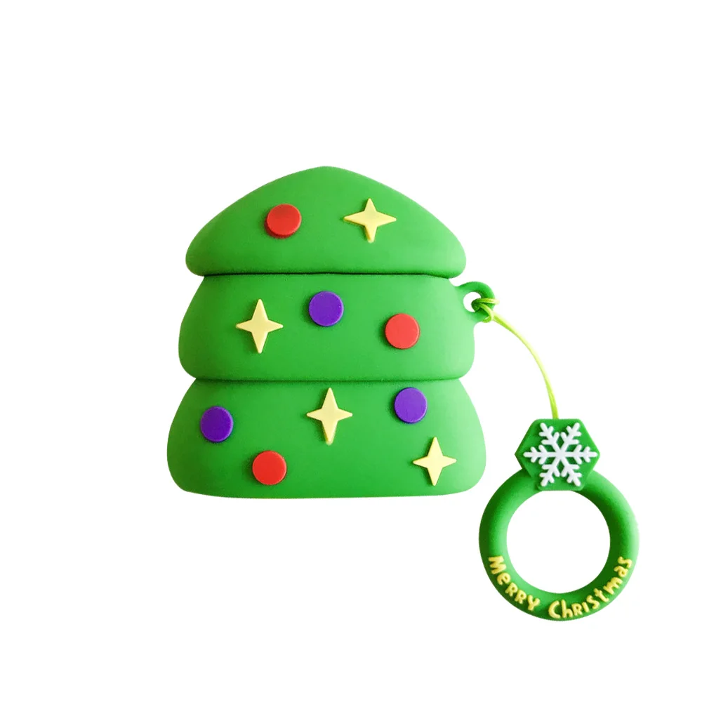 Santa tree Милый чехол FONKEN для Airpods 1 2, защитный силиконовый чехол с изображением рождественской елки Санты для Apple Air Pods, зарядная коробка - Цвет: Santa tree