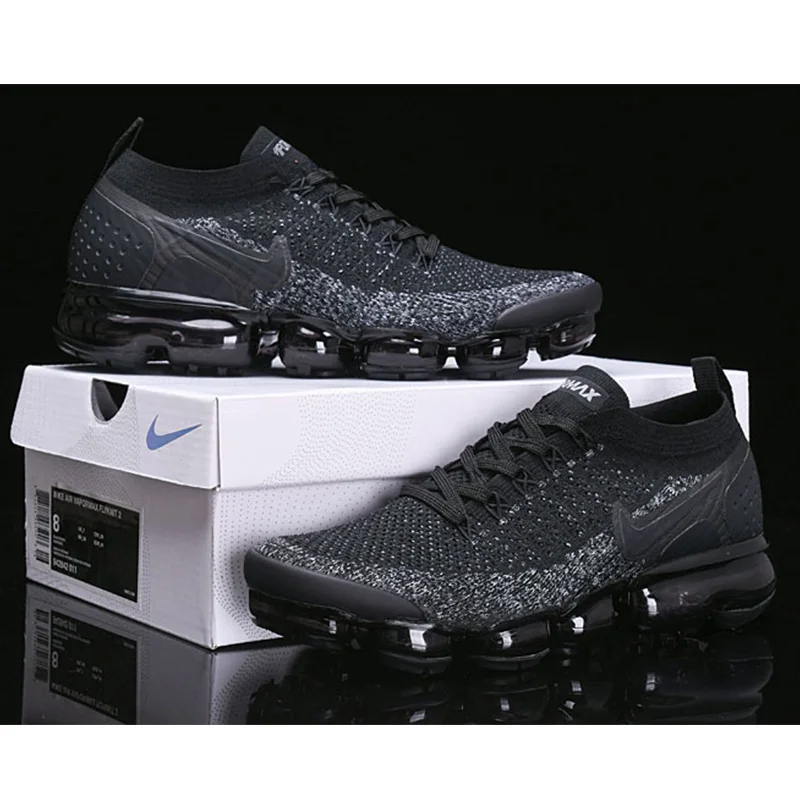 Мужские кроссовки для бега NIke Air Vapormax Flyknit 2 0 классические черные прогулок размер