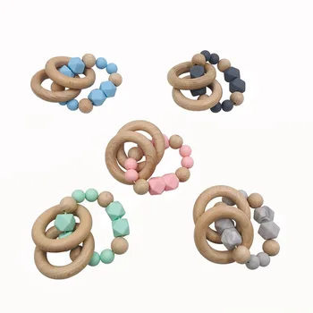 

Baby Teether Bracelet Teething Toys Chew Baby Building Blocks Teether Bracelet Maternal Infant Supplies Silicone Grinding Stick