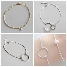 Браслет ручной работы из лунного камня Тонкая Веревка с натуральным кристаллом серебряные бусины 925 пробы персонализированные браслеты для женщин A30