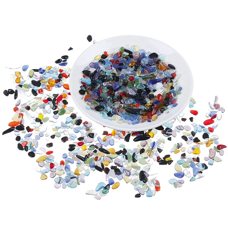 DIY 5-7mm Natural Chip Stone Irregular Shape Obsidian Tourmaline Red Gravel Loose Stone For Jewelry Decoration