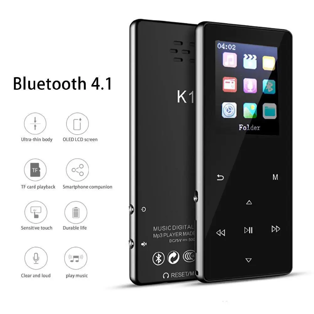 

1.8Inch MP3 Player 8G 16G 32G HIFI Noise Built-In Speaker Recorder E-Book Support Extended Memory 128G Bluetooth Birthday Gift