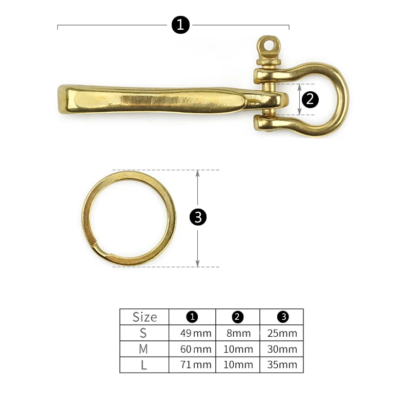 Латунный брелок ручной работы латунный u-образный крючок для ключей медные копыта Пряжка Открытый инструмент Пряжка подковы