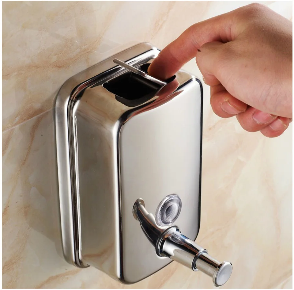 ROVOGO 500/800/1000Ml Black/Mirror Soap Dispenser Wall Mounted, Stainless Steel Bathroom Dispenser for Home Hotel