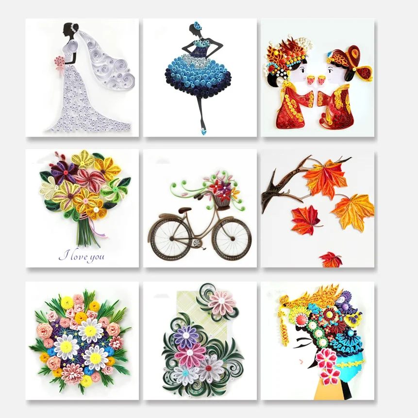 A4 Quilling Art Template Paper Filigrana Pattern Quilling Paper Stencil Origami Template Wall Art Filigrana Paper Art