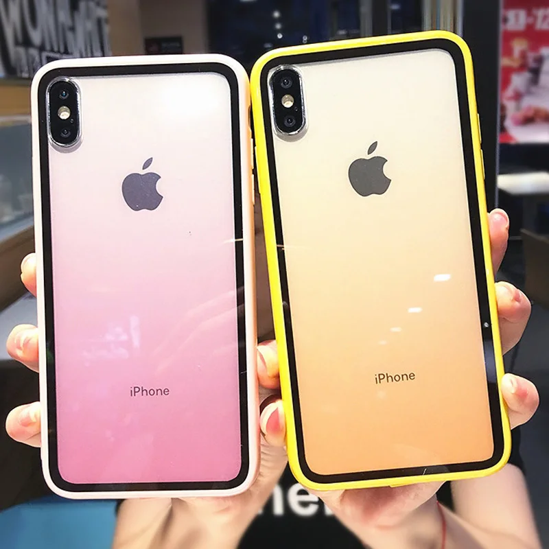 Lovebay прозрачный градиентный чехол для телефона для iPhone 11Pro XS Max XR X акриловый чехол для iPhone 11 7 8 6 6S Plus задняя крышка