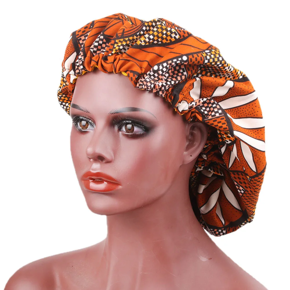 

Style headscarf cap Ankara fabric double-layered sleeping cap Chemotherapy cap size adjustable Turban.