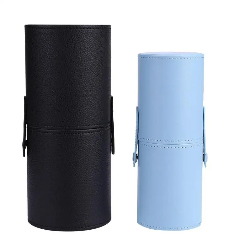 Portable Travel PU Leather Makeup Brush Tools Litchi Pattern Clear Line Gradual Change Holder Cosme