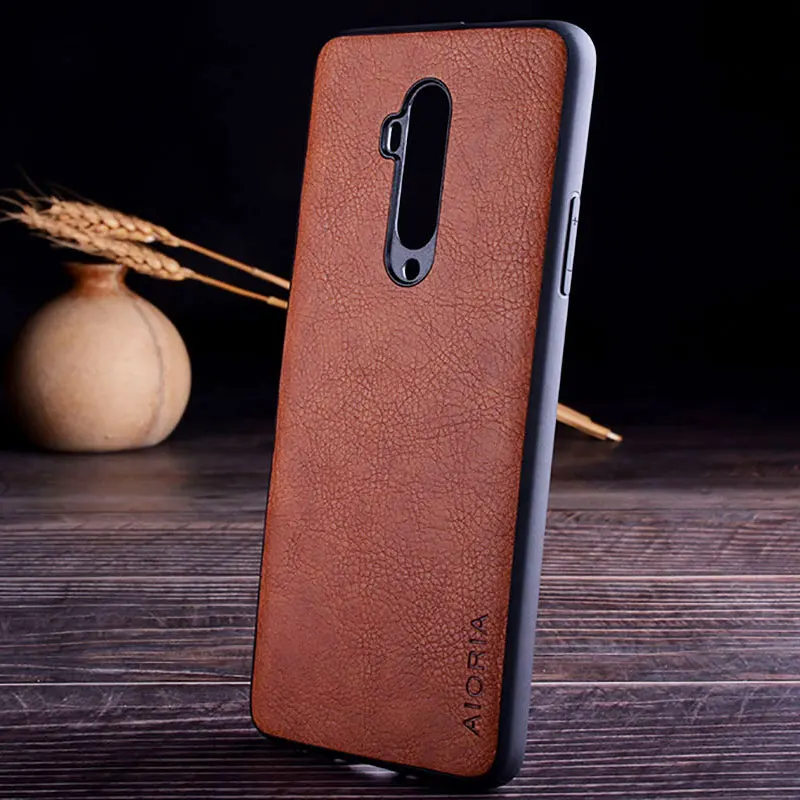 Чехол для oneplus 7t pro funda роскошный винтажный кожаный чехол с мягким TPU + PC жестким
