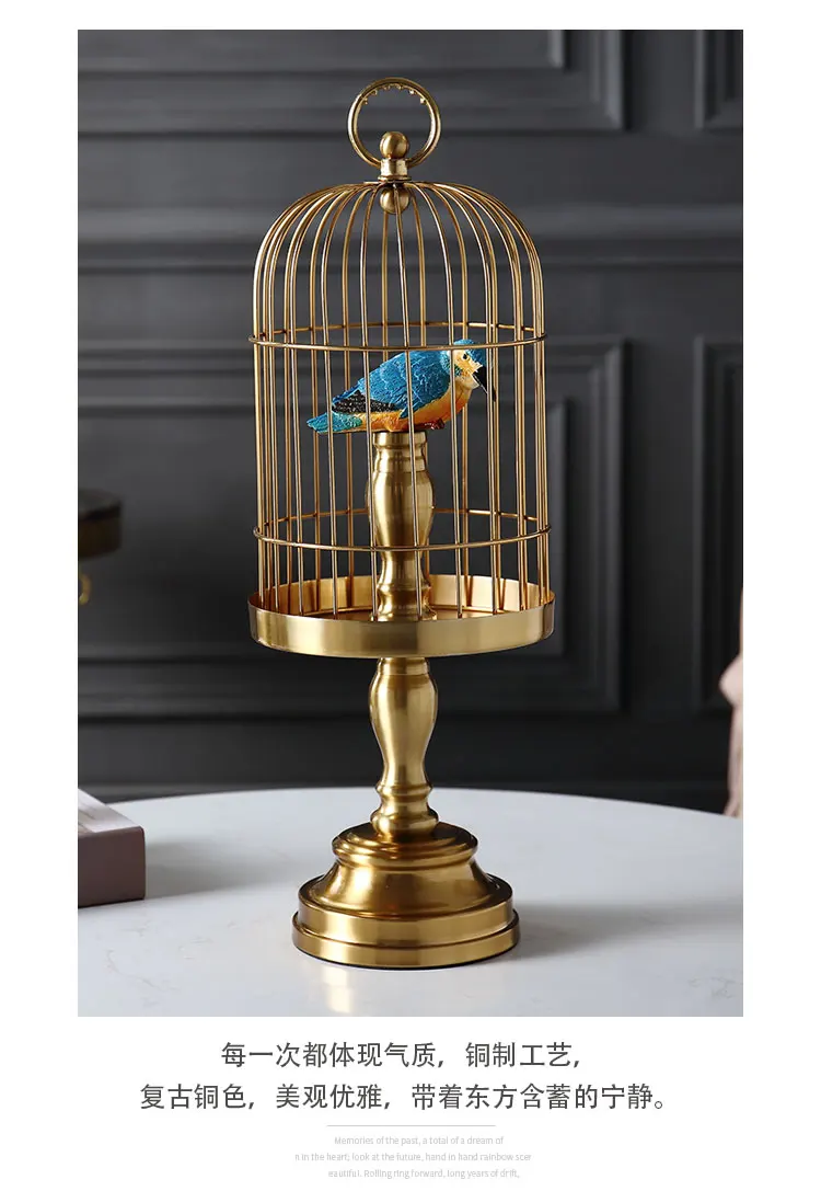 Nordic modern Creative metal Gold Simulated animal Fake bird cage Home Decoration Crafts ornaments home decoration accessories