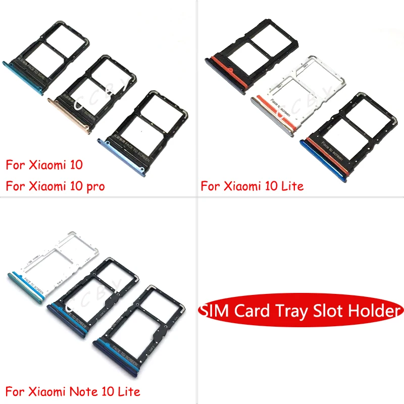 Para Xiaomi 10 Lite Mi nota 10 Pro bandeja de tarjeta Sim recambio de soporte de ranura partes