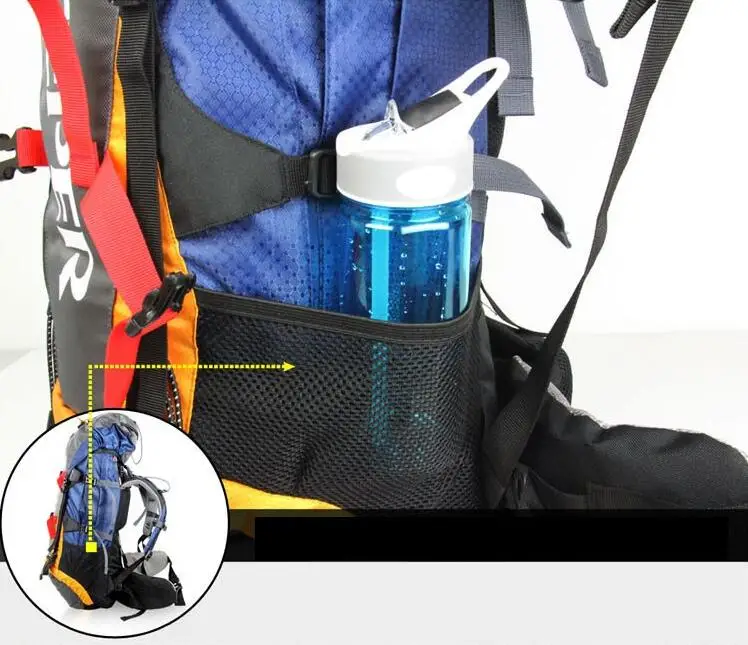 Creeper Professional Waterproof Rucksack External Frame Climbing Camping Hiking Backpack Mountaineering Outdoor Sport Bag 60L
