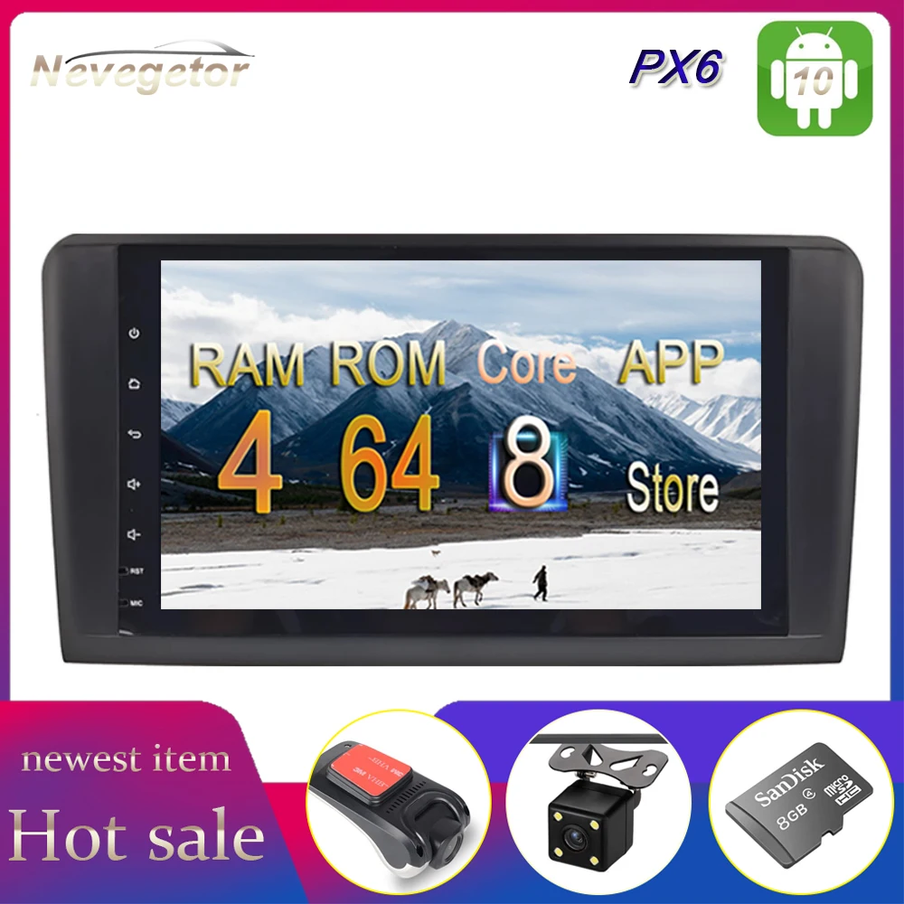 2 Din Android 10 автомобильный DVD мультимедийный плеер для Mercedes Benz CLASS ML W164 X164 ML350 ML300GL500