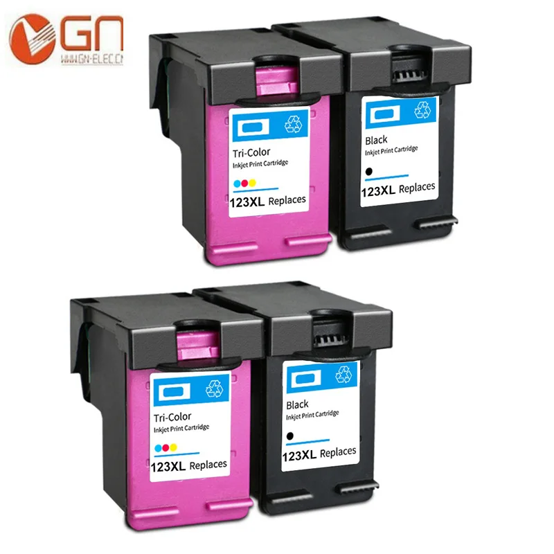 4pk GN 123 заправочные черные чернильный картридж для hp 123 XL 123XL с чернилами hp Deskjet 1110 2130 2132 2133 2134 3630 3632 3637 3638 принтер - Цвет: 4pk