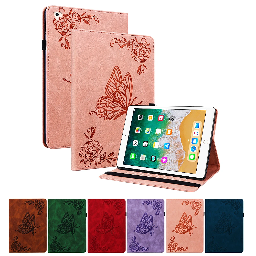 For Ipad Mini 6 Case Embossed Pu Leather Wallet Tablet For Ipad 5 6 9.7 2018 Air 1 2 3 4 Cover For Ipad 10.2 2021 9Th 8Th 2020
