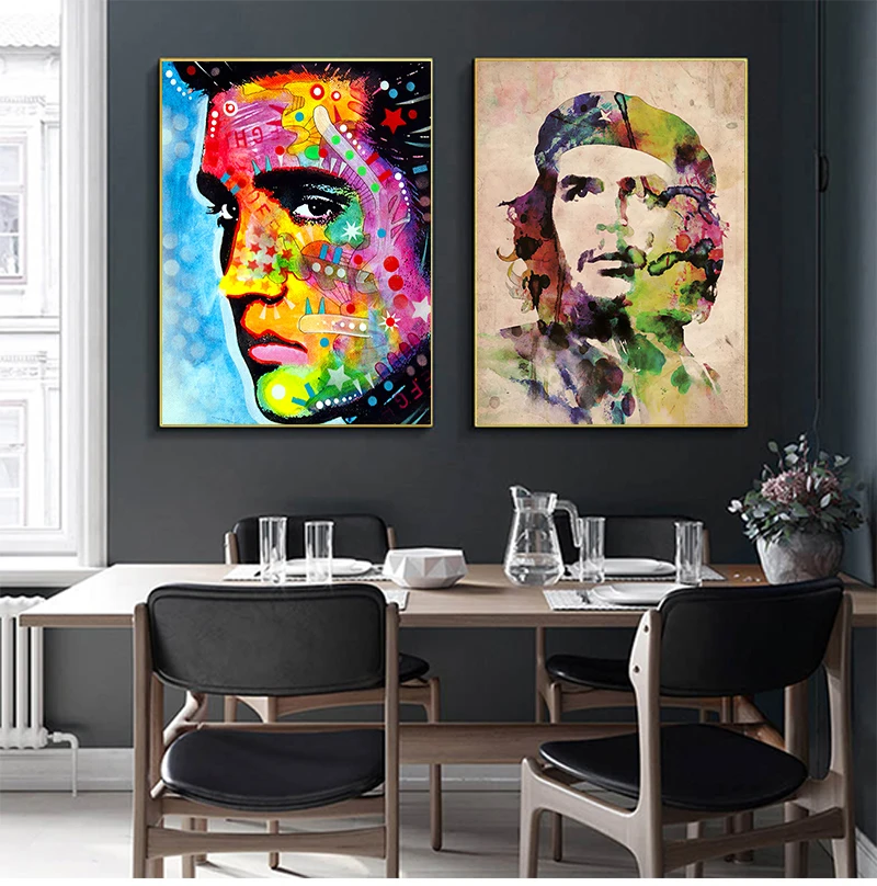 Картина на холсте Elvis Presley Che Guevara Настенная картина с изображением акварели