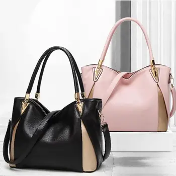 

Women Solid Color medium PU Leather Lychee pattern Handbags High Quality Shoulder Bags Ladies Handbags Fashion women bags