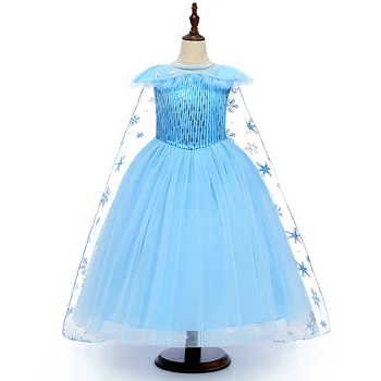 

New Anime Elsa Princess Dresses Costume Cosplay for Little Girls Birthday Party Dress Up Toddle Kids Carnival Baptism Clothing