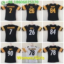 A+++ качество для женщин ben roethlisberger 7 Le'Veon Bell 26 Antonio коричневый 84 T.J. Ватт 90 Джерси Питтсбург