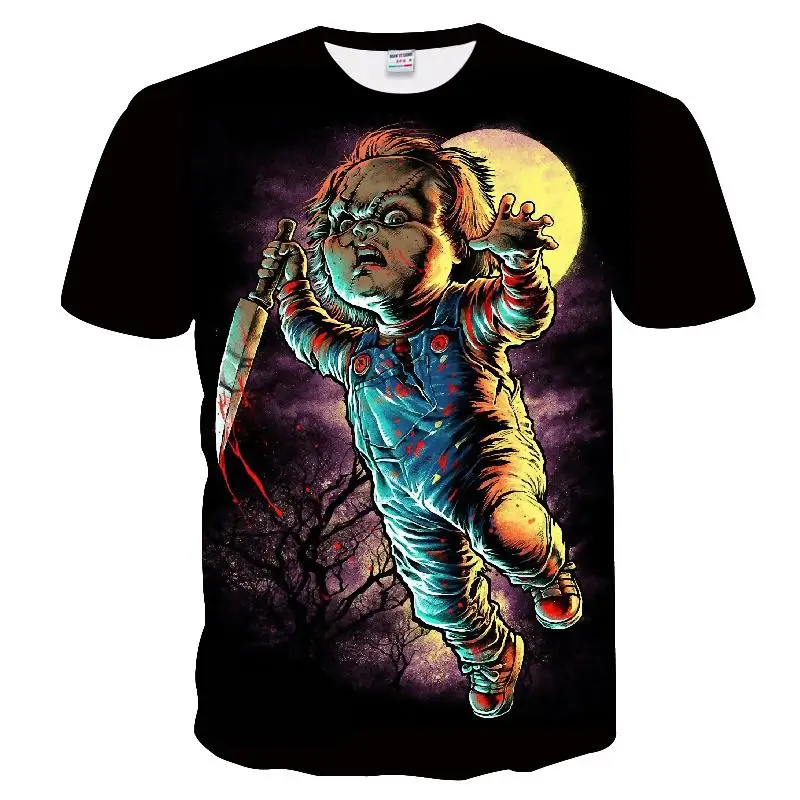 

Men's Street Funny Short Sleeve Summer T-Shirt Clown 3D Print Joker Comfort T-Shirt Cosplay T-Shirt Round Neck Top