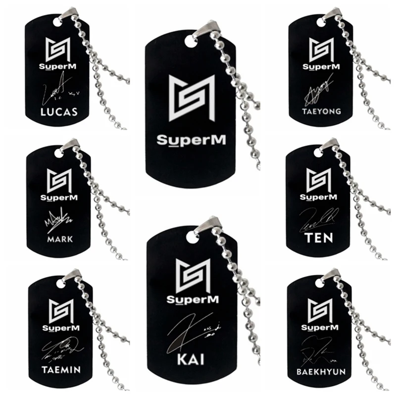 Ожерелье с подвеской Kpop SuperM круглая цепочка из нержавеющей стали EXO NCT127 ожерелье