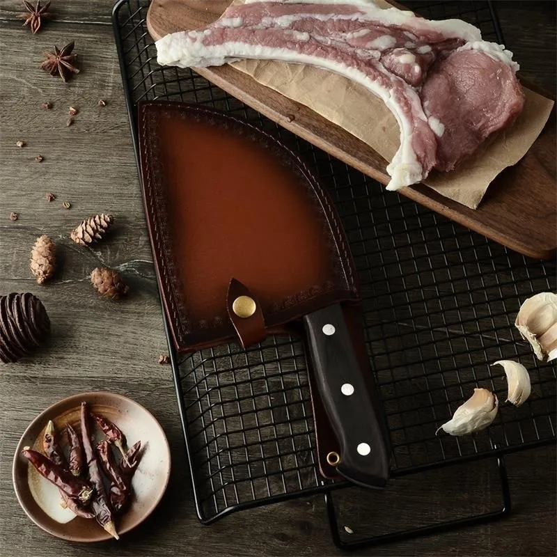 Кухонный нож ручной работы кованая ручка Тан китайский Мясник из