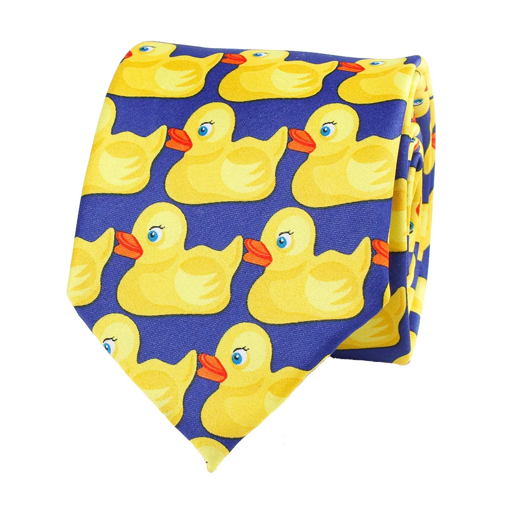 Cartoon Necktie Men S Unisex Suit Shirt Accessories Gifts Polyester Personality Printed Rhubarb Duck Stage Show Casual Tie Men S Ties Handkerchiefs Aliexpress