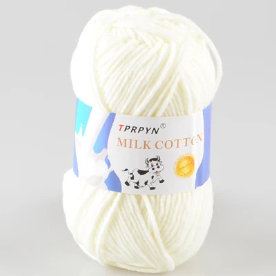 milk white 01 TPRPYN 500 г = 10 шт. молочная хлопковая пряжа для вязания, мягкая теплая детская пряжа для ручного вязания NL1131 - Цвет: milk white 01