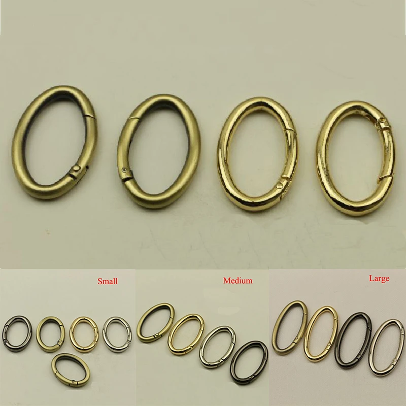 Details about   New 1/2Pcs Purses Handbag Carabiner Metal Oval Ring Snap Clip Buckles Decor 