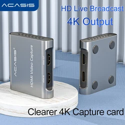 Acasis – boîtier d'enregistrement et de diffusion en direct pour Ps4/Ns/Xbox/Switch OBS, carte d'acquisition Audio/vidéo HD 4K, HDMI 