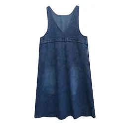 Vestido vaquero Retro para mujer, primavera y verano, con tirantes, chaleco suelto de Sarafan, informal, Natural, 2022