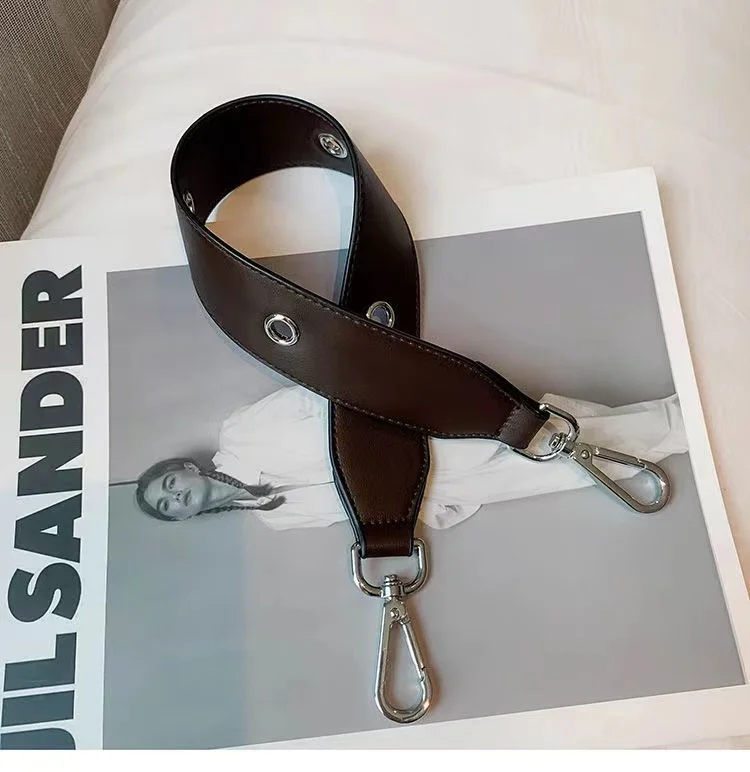 PU Leather Rivet Bag Strap Women Shoulder Crossbody Bag Belt Solid Wide Strap Bag Part Accessories Female Messenger Bag Strap