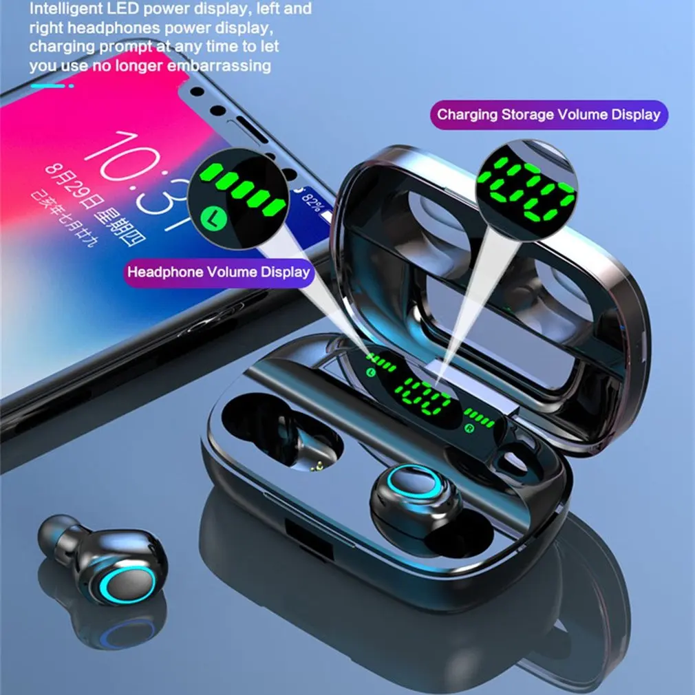 S11 Wireless Earphones With Charging Case Touch Control Earbuds 9D Stereo Music Headset 3500Mah Power Bank