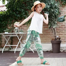 Противомоскитные штаны для девочек весна-лето г. Новые стильные летние тонкие Повседневные детские штаны-фонарики для больших мальчиков 2658