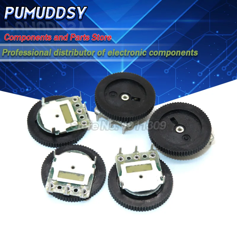 

5pcs Double Gear tuning potentiometer B102 B103 B203 B503 B1K B10K B20K B50K 3Pin/5Pin 16*2mm Dial Potentiometer