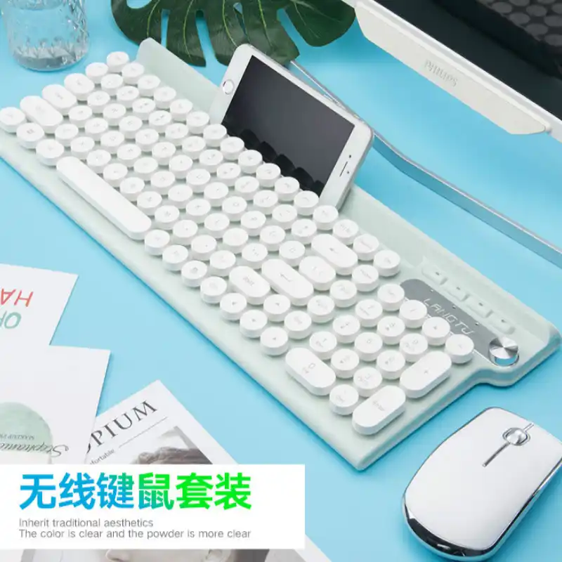 Rechargeable Wireless Keyboard Mouse Set Retro Punk Keyboard Waterproof Multimedia Groove Design Computer Gaming Keyboard Mouse Keyboards Aliexpress