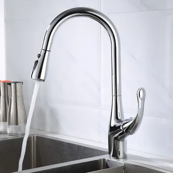 ก๊อกน้ําห้องครัวทอง/Chrome/สีดําอ่างล้างจาน TAP การหมุน 360 องศาดึง KITCHEN Mixer TAP KITCHEN TAP 2