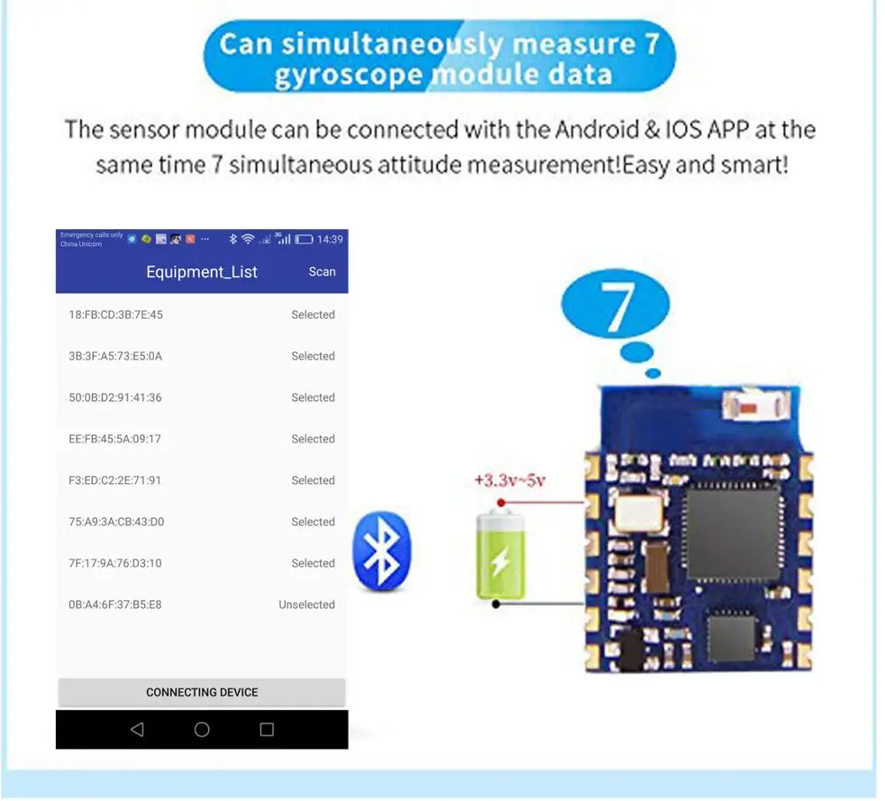 Bluetooth BLE 5,0 низкое потребление расстояние> 50 м WT901BLE 3 оси Угол+ акселерометр+ гироскоп+ магнитометр для ПК/IOS/Android