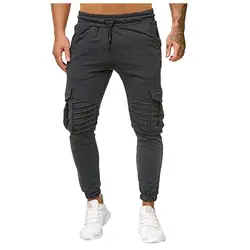 Pantalones hombre 2019 мужские комбинированные градиентные Комбинезоны повседневные Карманные Спортивные Повседневные брюки плюшевые Мультяшные