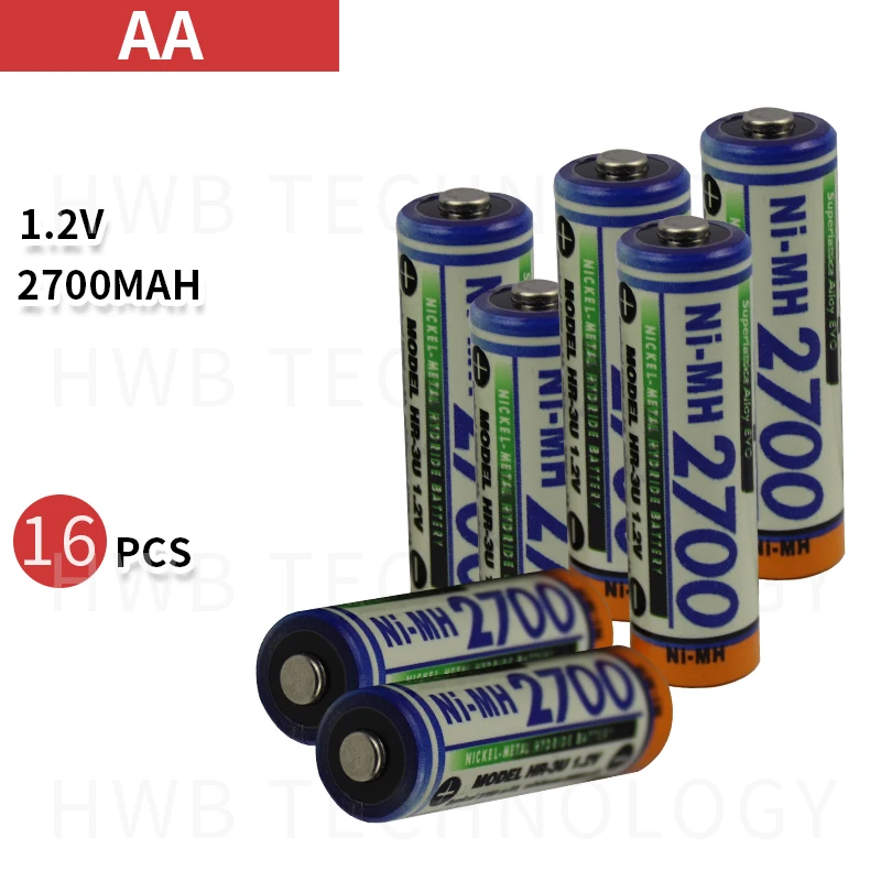 16 шт./лот новинка для SANYO 1 2 В AA 2700 мА/ч аккумуляторная upto предварительно