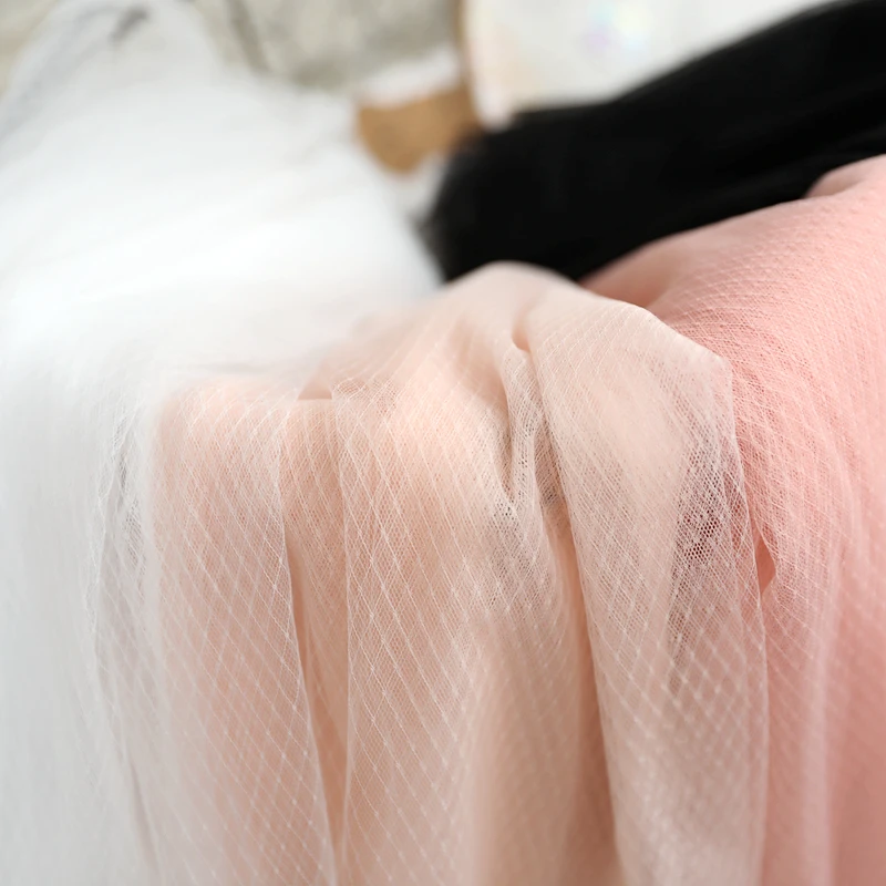 

Mesh Fabric 3 Meters Off White Pink Black Tulle Gauze Material Dress Clothes Doll Sewing Cloth 150cm 59in wide M16C2