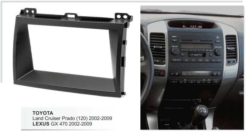 Facia для Toyota Land Cruiser Prado 120 Lexus GX 470 2002 2009 радио DVD стерео CD панель комплект приборной